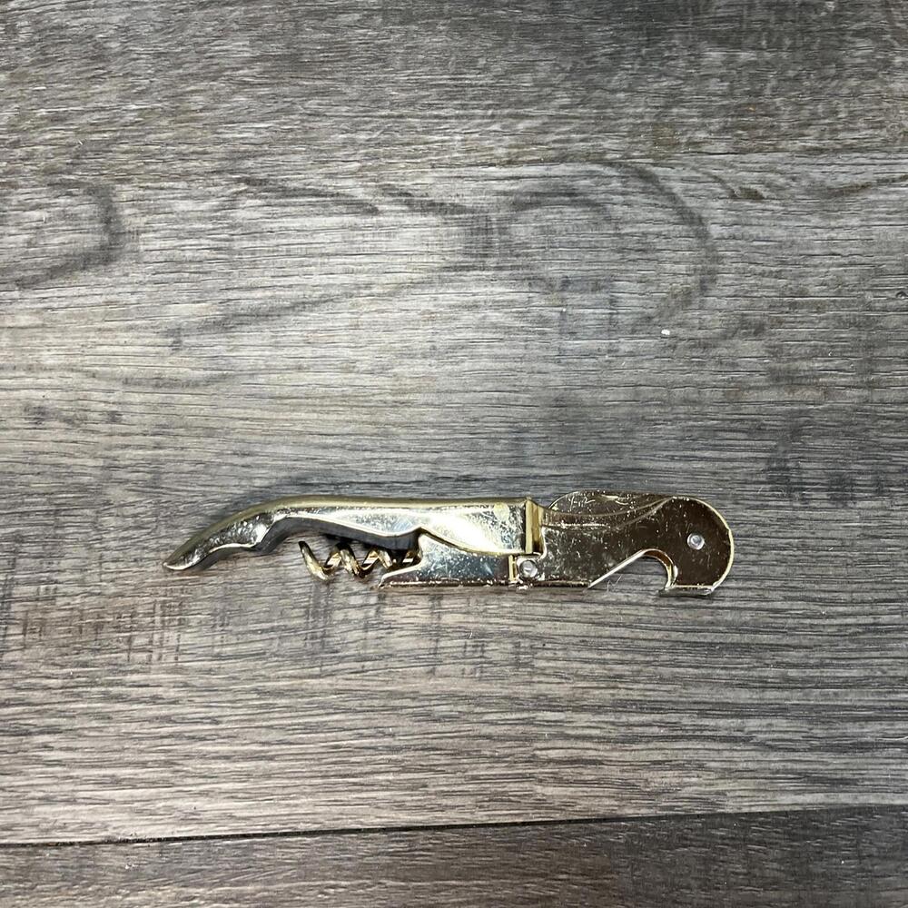 Corkscrew Doubled Hinged Waiters Wine Beer Bottle Opener Cutter